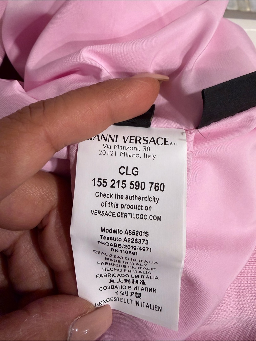 Versace Pink Logo Hooded Bomber Jacket - Picture 8 of 10
